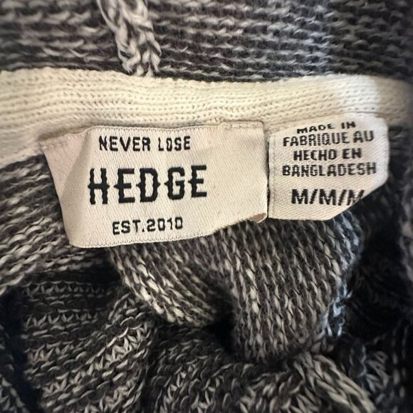 Never Lose Hedge Colorblock Gray & Beige Knit Long Sleeve Hoodie Sweater Size M - Picture 5 of 7